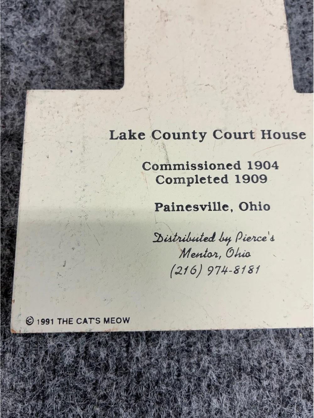 The Cat's Meow Lake County Court House Wooden Collectible 1991
